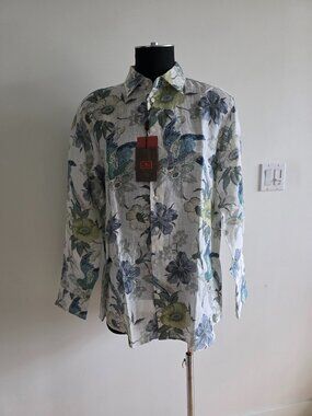ETRO 100% Linen Shirt size 44 (XL-2XL)